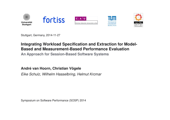 integrating workload specification and extraction for