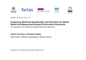 Integrating Workload Specification and Extraction for Model-  Based and Measurement-Based