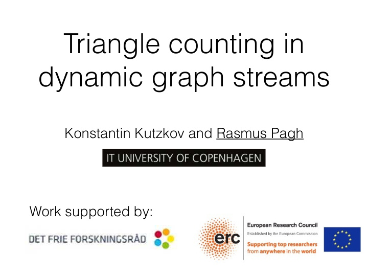 triangle counting in dynamic graph streams