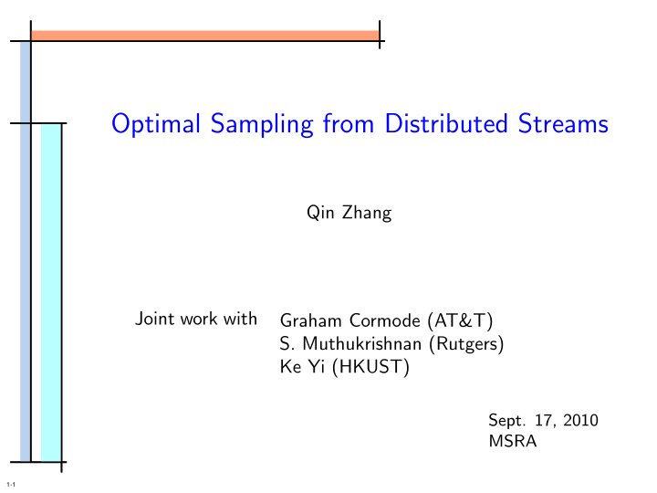 optimal sampling from distributed streams