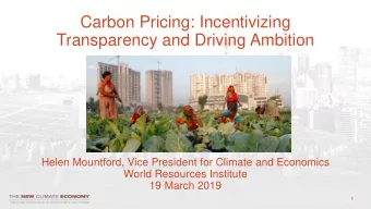 Helen Mountford, Vice President for Climate and Economics  World Resources Institute  19 March 2019