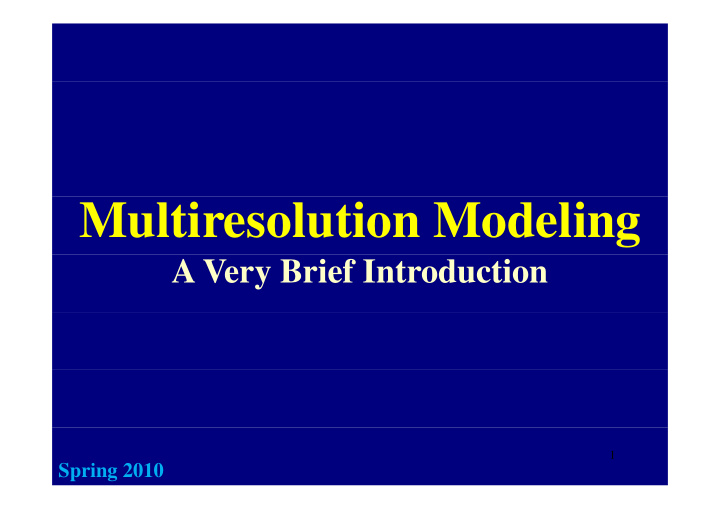multiresolution modeling