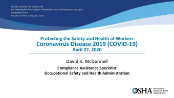 Coronavirus Disease 2019 (COVID-19)  April 27, 2020  David K. McDonnell  Compliance Assistance