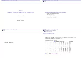 4CSLL5  Parameter Estimation (Supervised and Unsupervised)  Unsupervised Maximum Likelihood