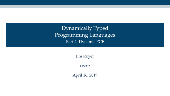 dynamically typed programming languages