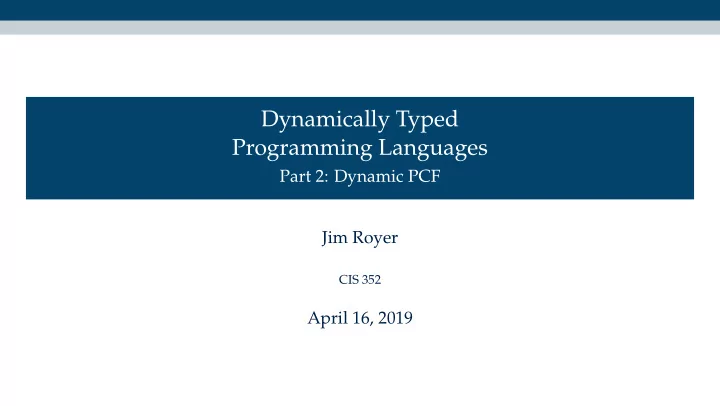 dynamically typed programming languages