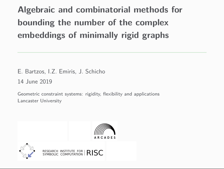 algebraic and combinatorial methods for bounding the