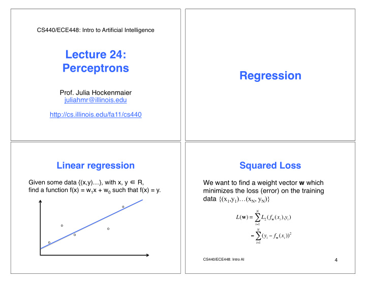 lecture 24 perceptrons regression