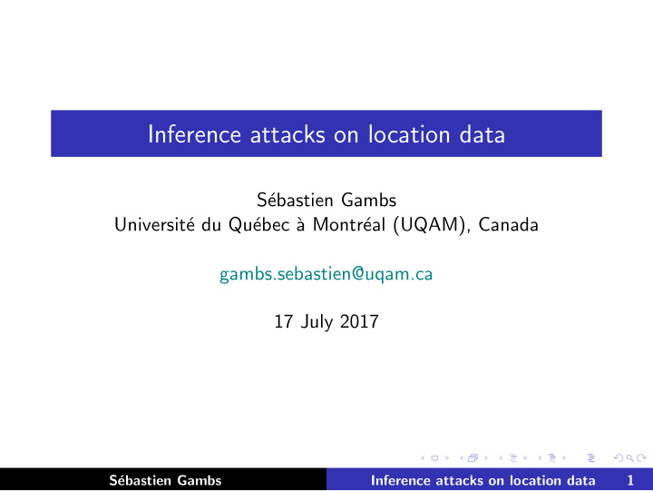 inference attacks on location data