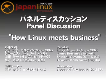 Panel Discussion  Panel