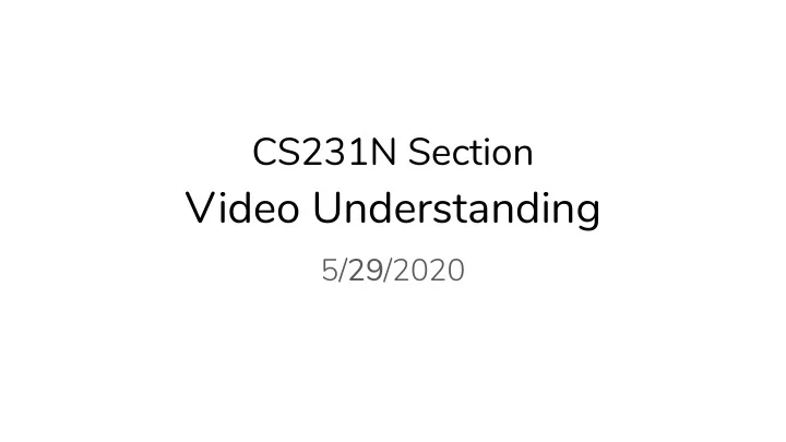 video understanding