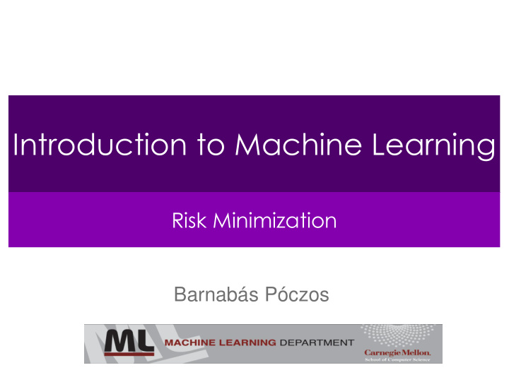 introduction to machine learning