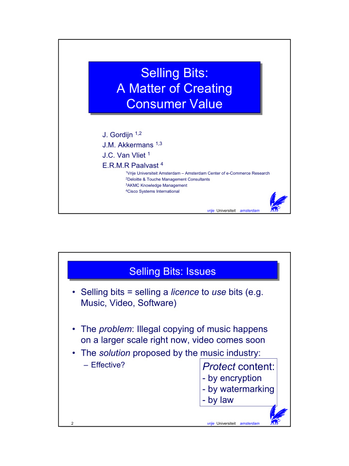 selling bits selling bits a matter of creating a matter