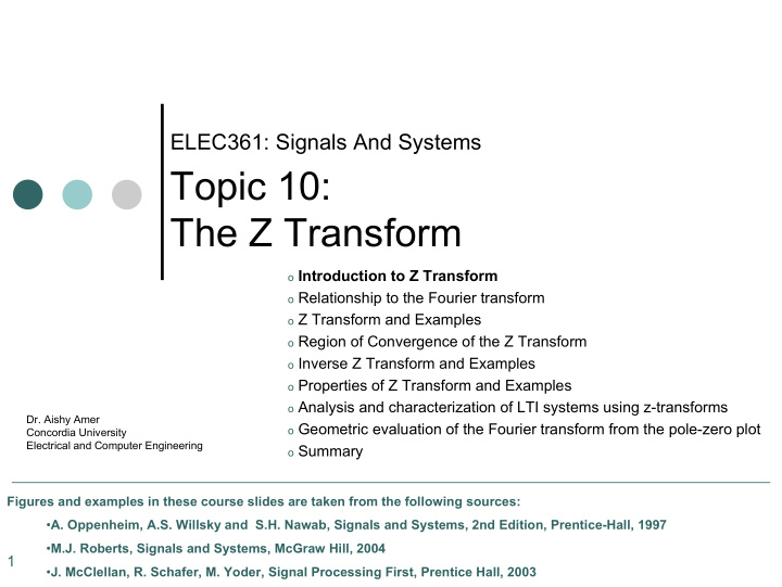topic 10 the z transform