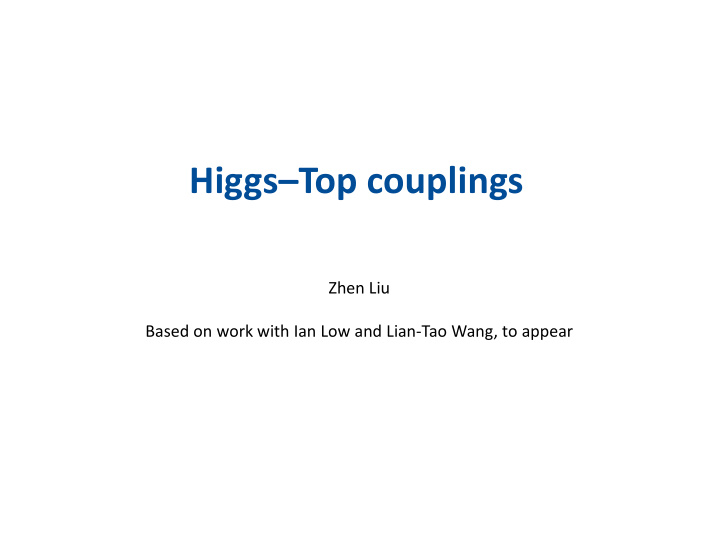 higgs top couplings