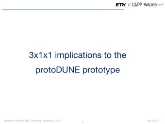 3x1x1 implications to the  protoDUNE prototype  Sebastien  Murphy ETHZ, Dominique Duchesneau LAPP