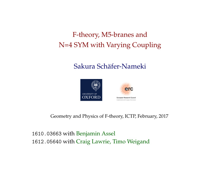 f theory m5 branes and n 4 sym with varying coupling