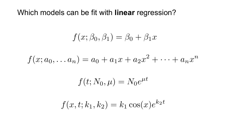 which models can be fit with linear regression simple