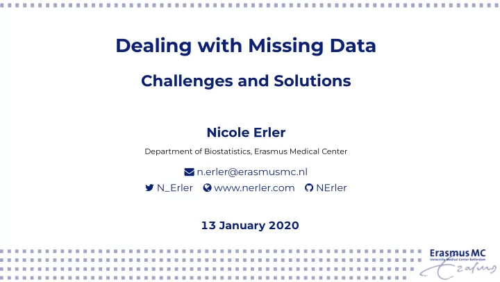 dealing with missing data