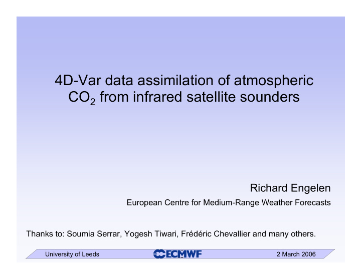 4d var data assimilation of atmospheric co 2 from