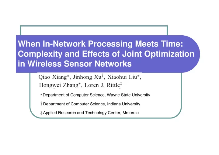 when in network processing meets time when in network