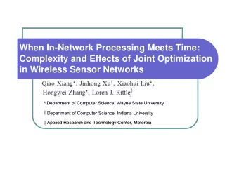 When In Network Processing Meets Time:  When In-Network Processing Meets Time:  Complexity and