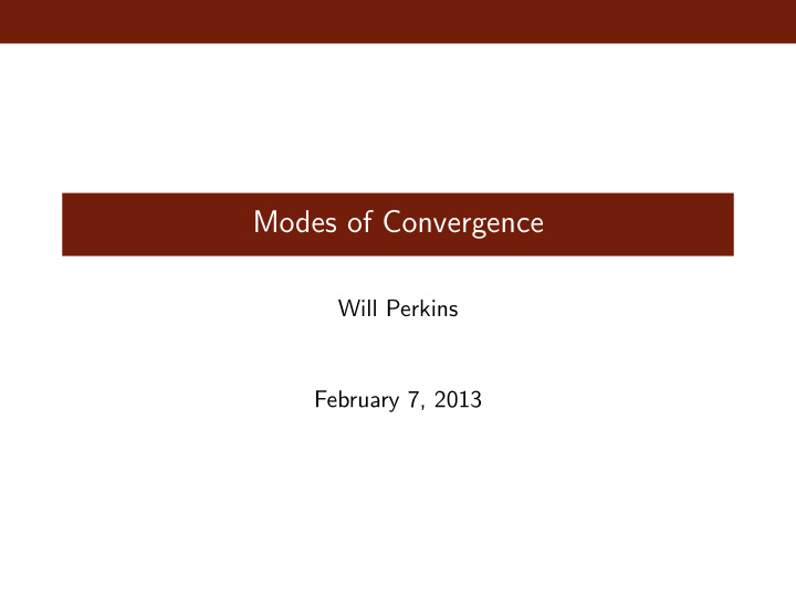 modes of convergence