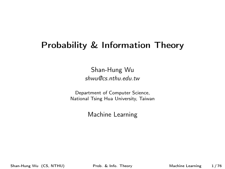 probability information theory