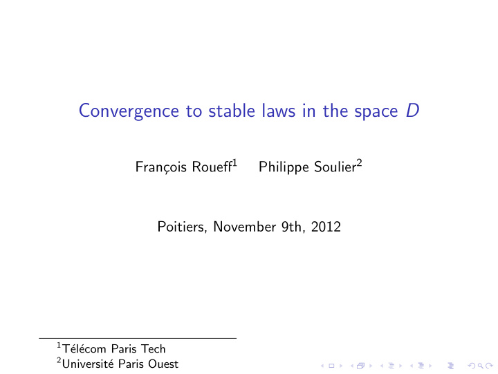 convergence to stable laws in the space d