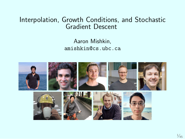 interpolation growth conditions and stochastic gradient
