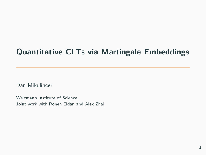 quantitative clts via martingale embeddings
