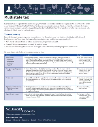 Multistate tax  Businesses must be vigilant and careful in managing their state and local tax