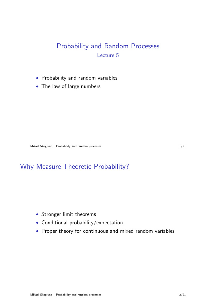 probability and random processes