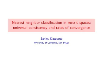 Nearest neighbor classification in metric spaces:  universal consistency and rates of convergence