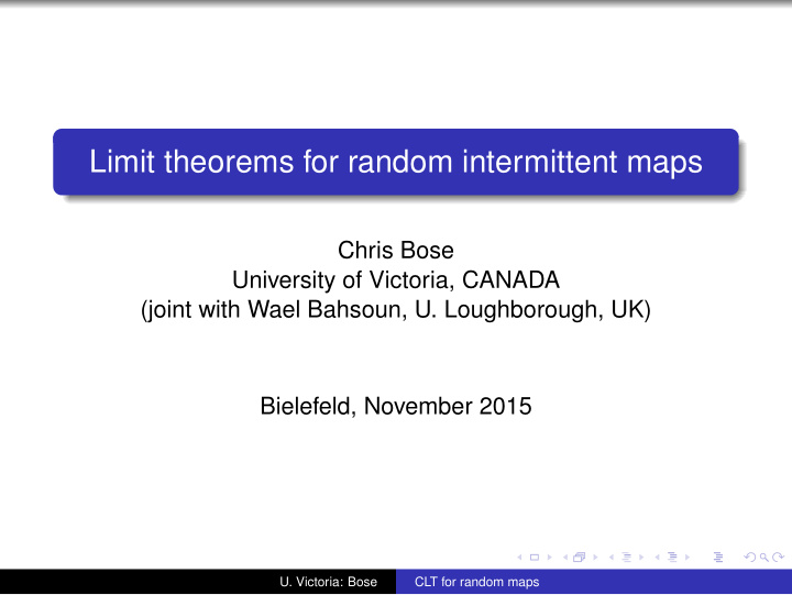 limit theorems for random intermittent maps