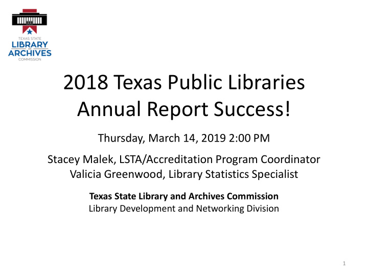 2018 texas public libraries annual report success