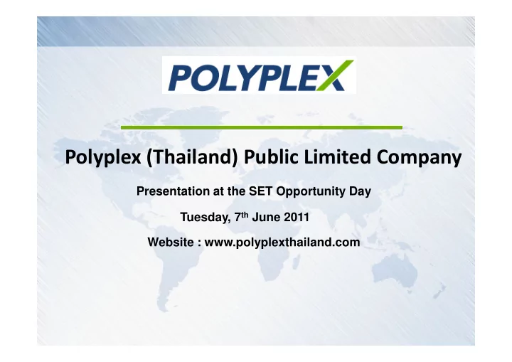 polyplex thailand public limited company