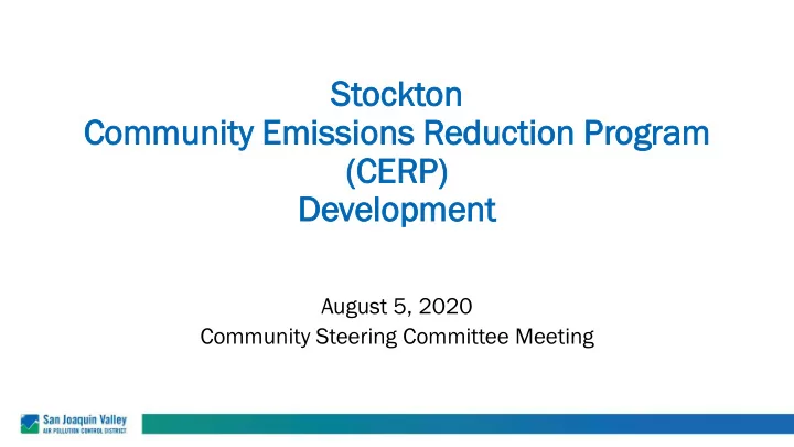 stockton commu community emi emissi ssion ons r reducti