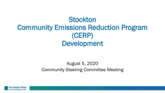 Stockton  Commu  Community Emi  Emissi  ssion  ons R  Reducti  tion Pr  Prog  ogram  ram  (CER