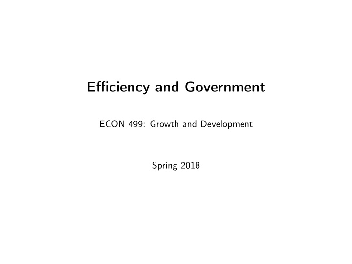 efficiency and government