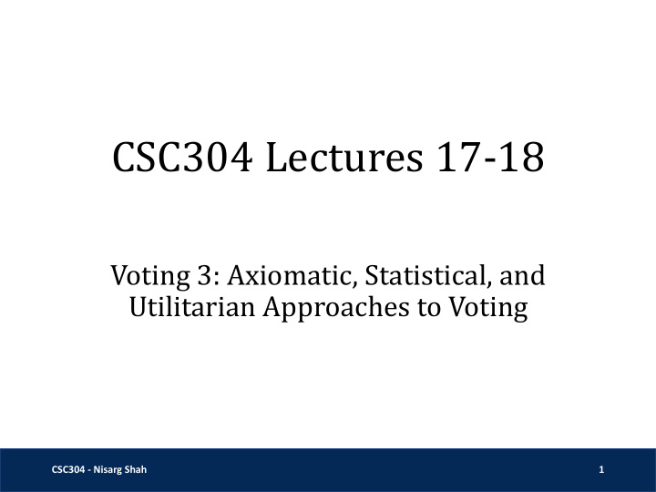 csc304 lectures 17 18