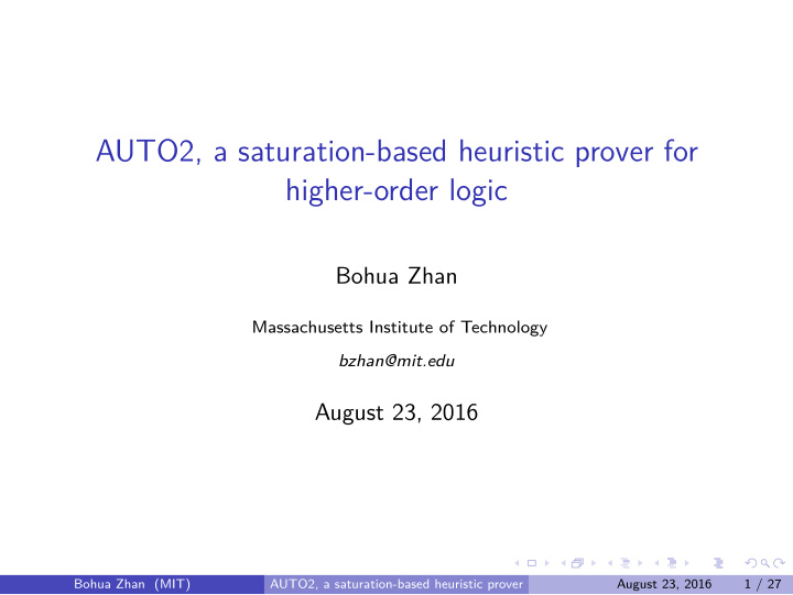 auto2 a saturation based heuristic prover for higher