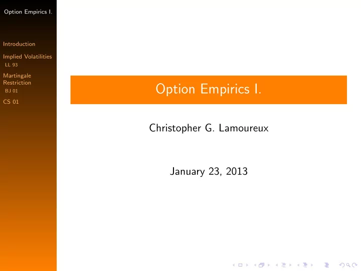 option empirics i
