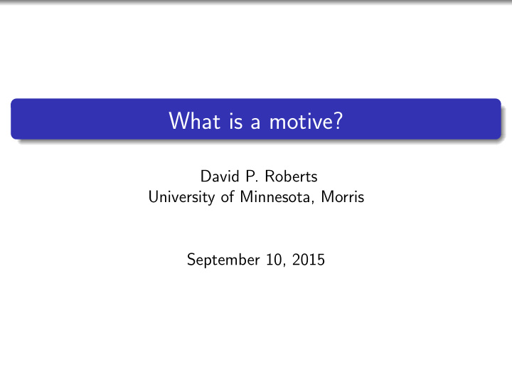 what is a motive