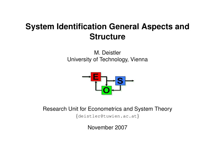 system identification general aspects and structure