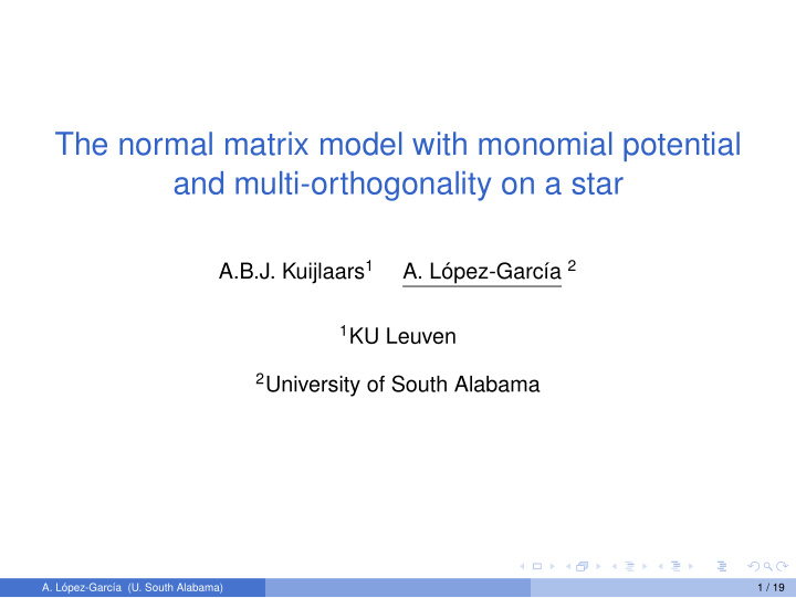 the normal matrix model with monomial potential and multi