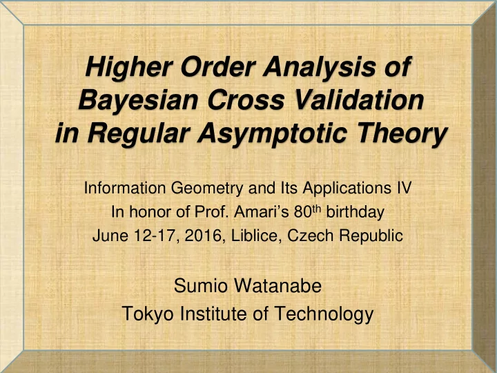 bayesian cross validation