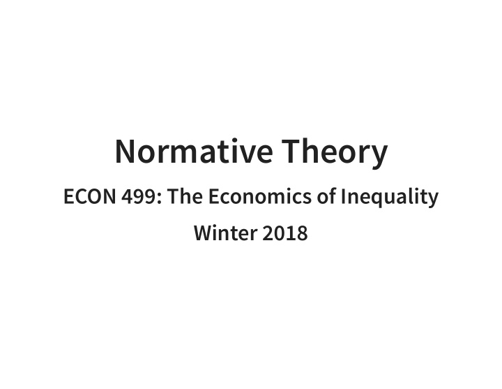 normative theory