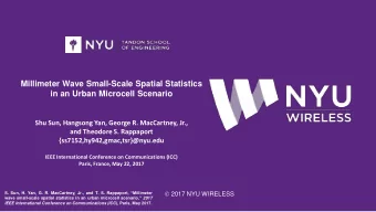 Millimeter Wave Small-Scale Spatial Statistics  in an Urban Microcell Scenario  Shu Sun, Hangsong
