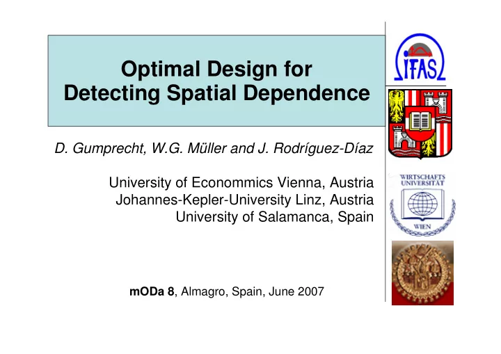 d gumprecht w g m ller and j rodr guez d az university of